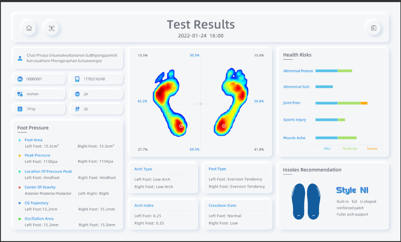 Foot Pressure Distribution Analyzer